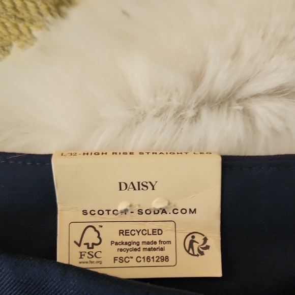 NWT Scotch & Soda Dark Blue Pants with Belt-Size L/32 - Picture 4 of 8